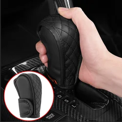 Car Shift Handle Cover Leather Universal Non-Slip Wear-resistant Shift Knob Decor Protective Interior Accessories