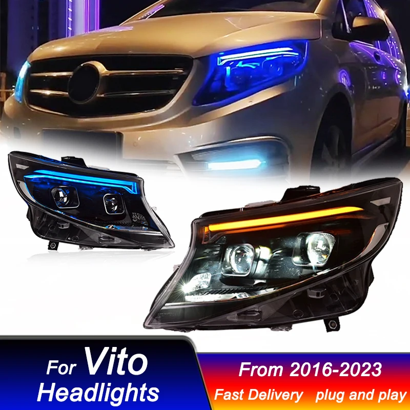 

Car Headlights For Mercedes-Benz VITO 2016-2023 new style full LED Head Lamp Upgrade DRL Dynamic Signal Front light Assembly