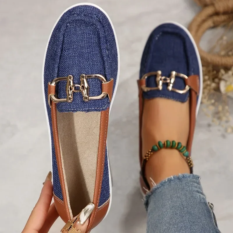 Women Flat Shoes New Spring and Autumn Loafers Casual Women Lolita Shoes Fashion Non-slip Soft Denim Flat Shoes Zapatos De Mujer