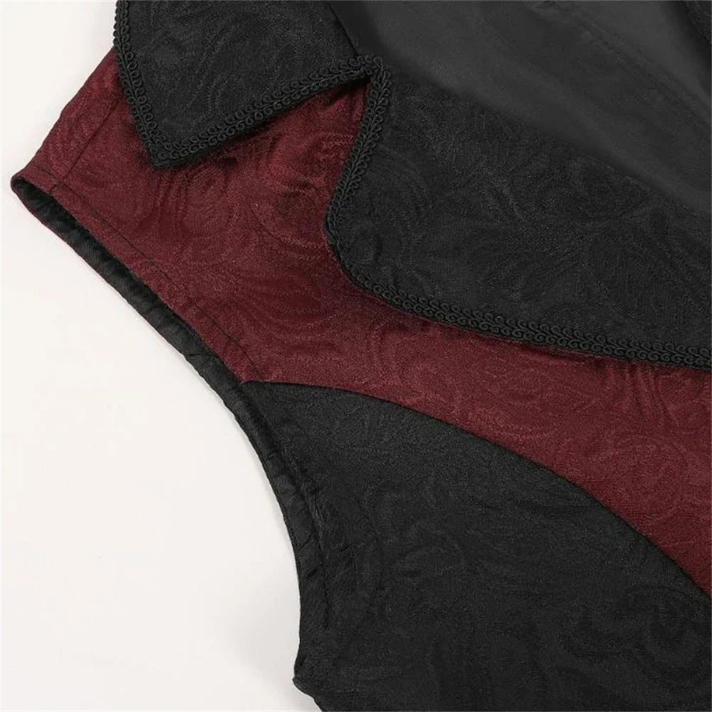 One Breasted Victorian Sleeveless Outerwear Tailcoat Cosplay Prom Costumes Gilet Men Medieval Jacquard Steampunk Gothic Vest