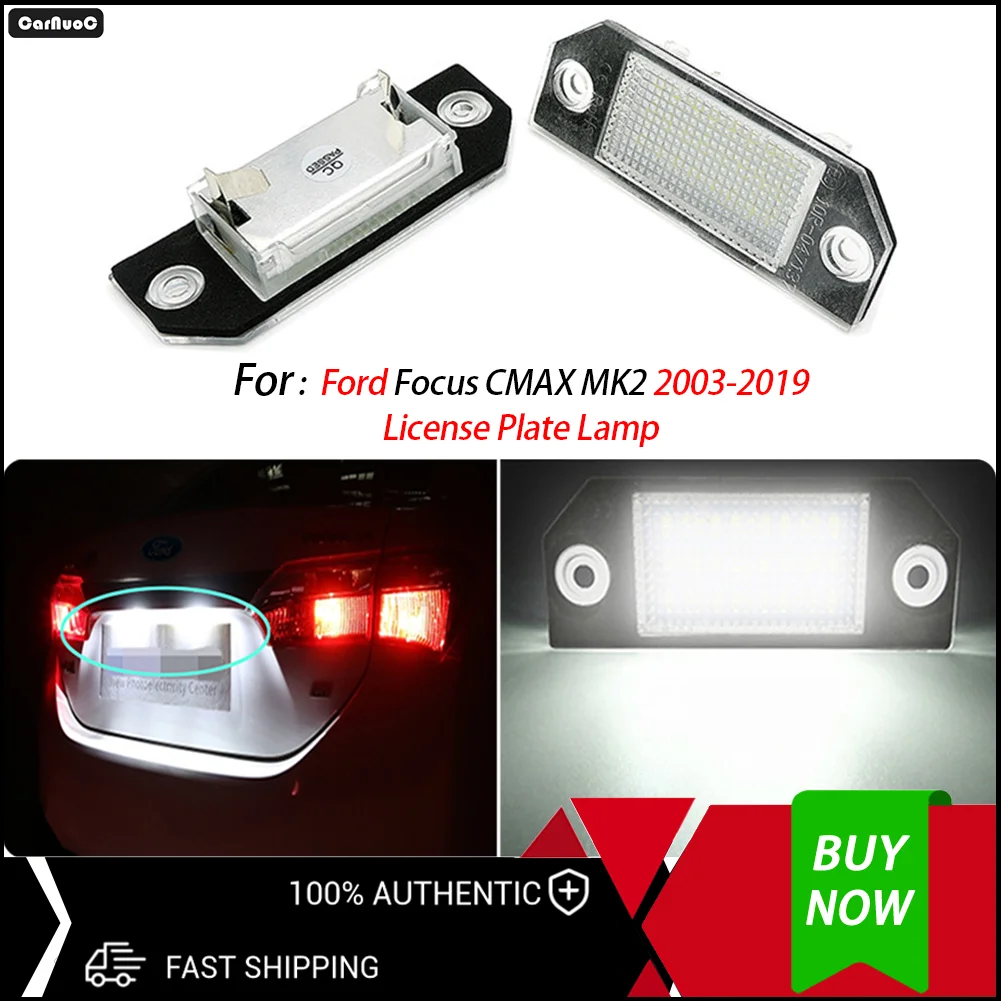 

For Ford Focus CMAX MK2 2003-2019 2Pcs Ultra Bright LED License Plate Lights