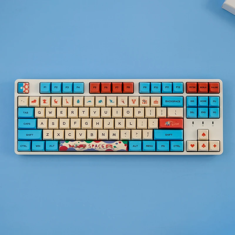 132 Keys/set Circus Keycap PBT Dye Subbed Keycaps XDA Profile Key Caps For 61 64 68 84 87 96 980 104 108 Layouts Keyboard
