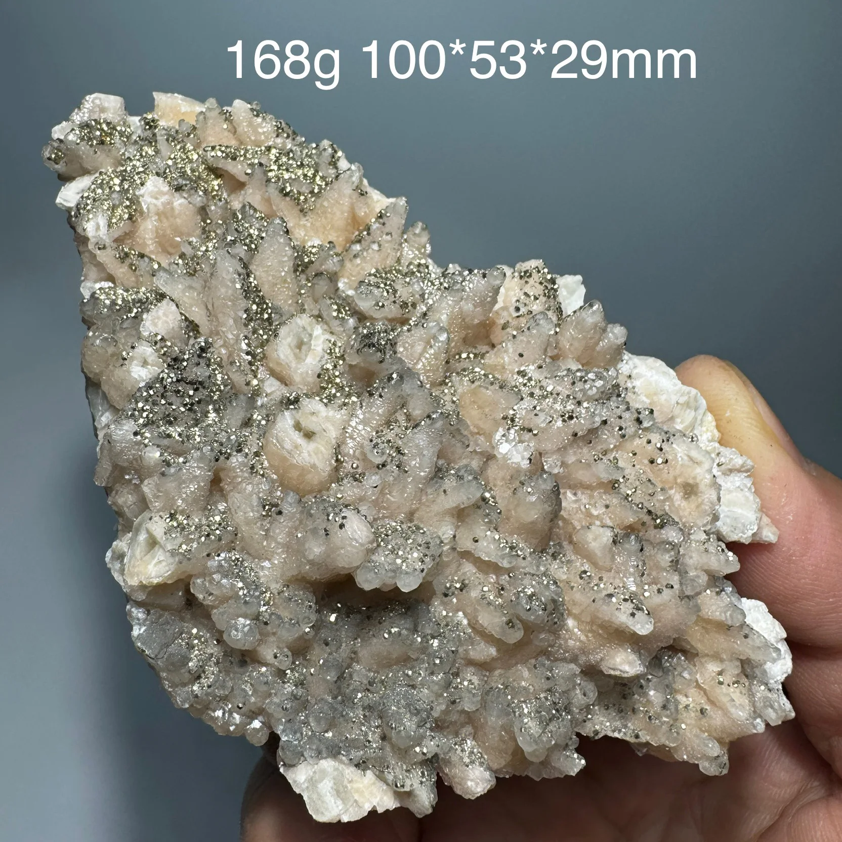 Natural Calcite Clusters With Pyrite Symbiont Mineral Specimen Ore crystals Healing Stone Home Decor minor damage