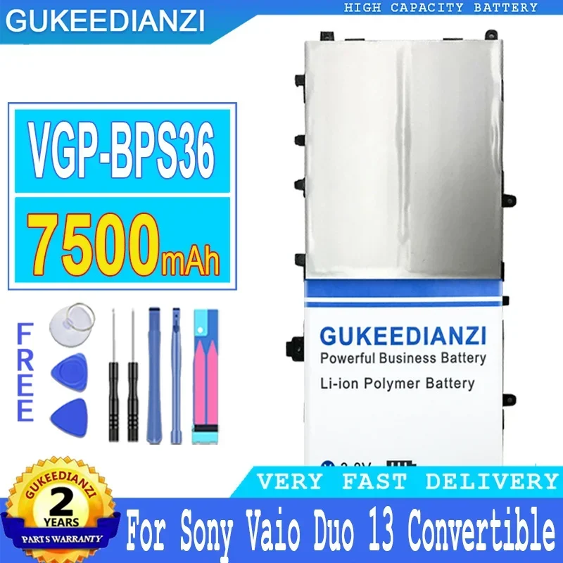 

Аккумулятор GUKEEDIANZI для Sony, Vaio Duo 13, SVD13211CG Convertible Touch , VGPBPS36, VGP-BPS36, VGP-BPS36, SVD13211CG, 13,3 in