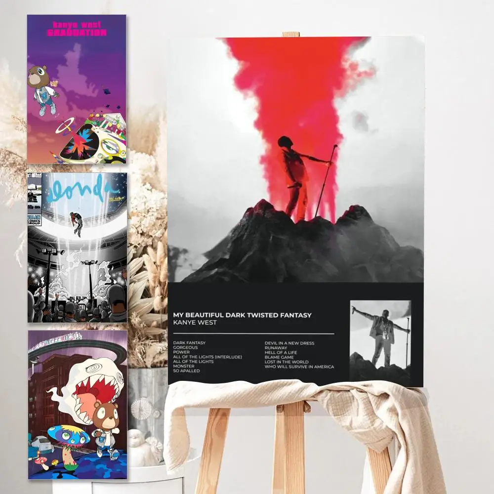 Poster HD Anime Hot Theme Singer/OST/Movie-Waterproof Self-Stick Home Decor Singer K-Kanye West Yee