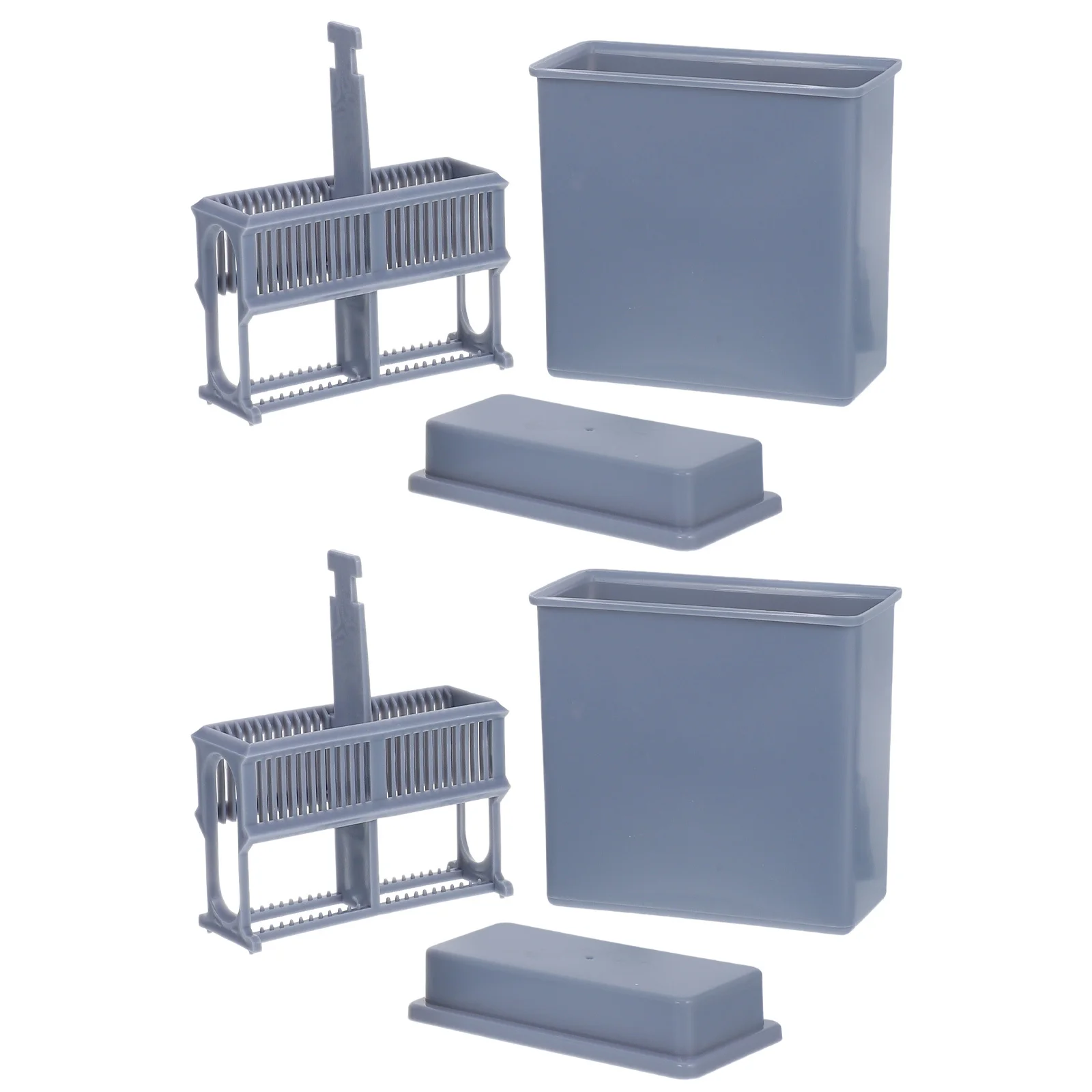 

2 set Microscope Slide Staining Rack Plastic Multi-Slot Storage Shelf For Lab Experiments Specimen Drying Stand Container