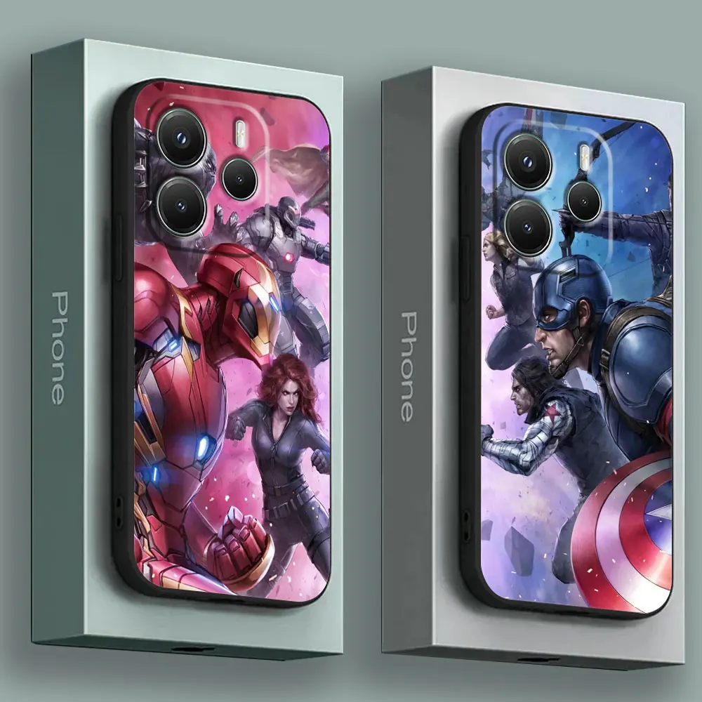 

Marvel Ironman Captain America Phone Case For Redmi 15C 14C 13C 12C Cover For Redmi Note 15 14 13 12 Pro Plus 11 8 Pro Soft Case