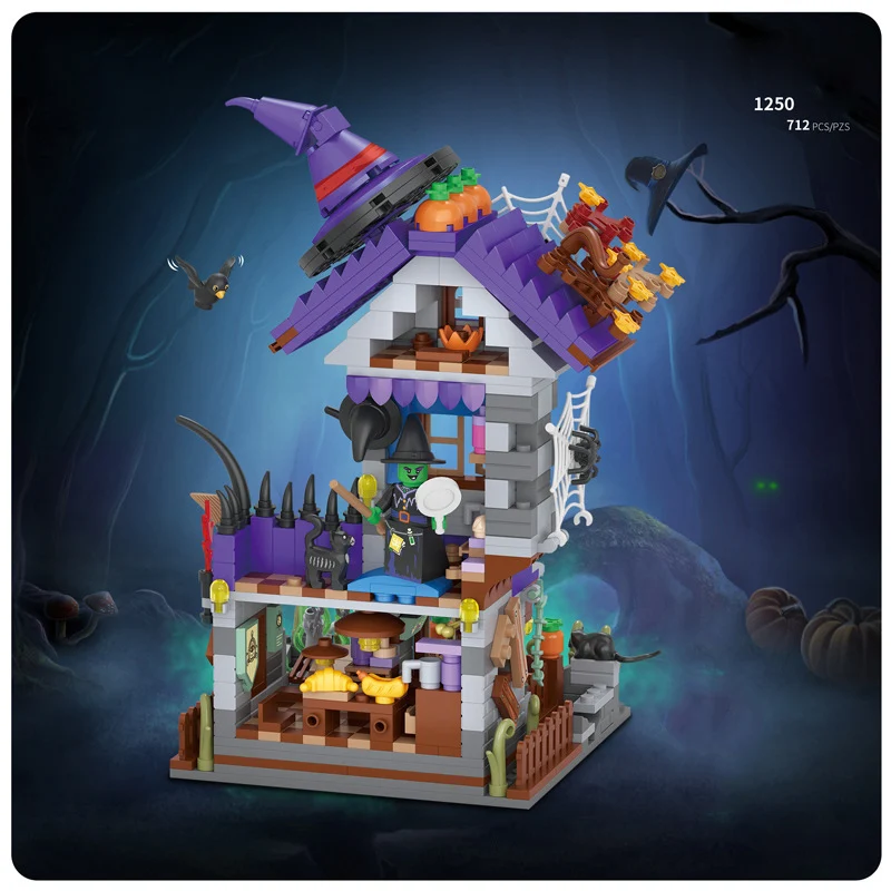 

Idea Halloween Mini Block Construction Sets Wizard House Model Sets Educational Toys Figures Building Bricks For Gifts