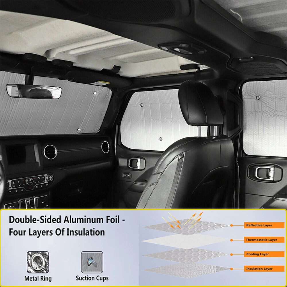 ชุดบังแดดเต็มรูปแบบสำหรับกระจก - Outdoor Camping Jeep บทวิจารณ์และราคา