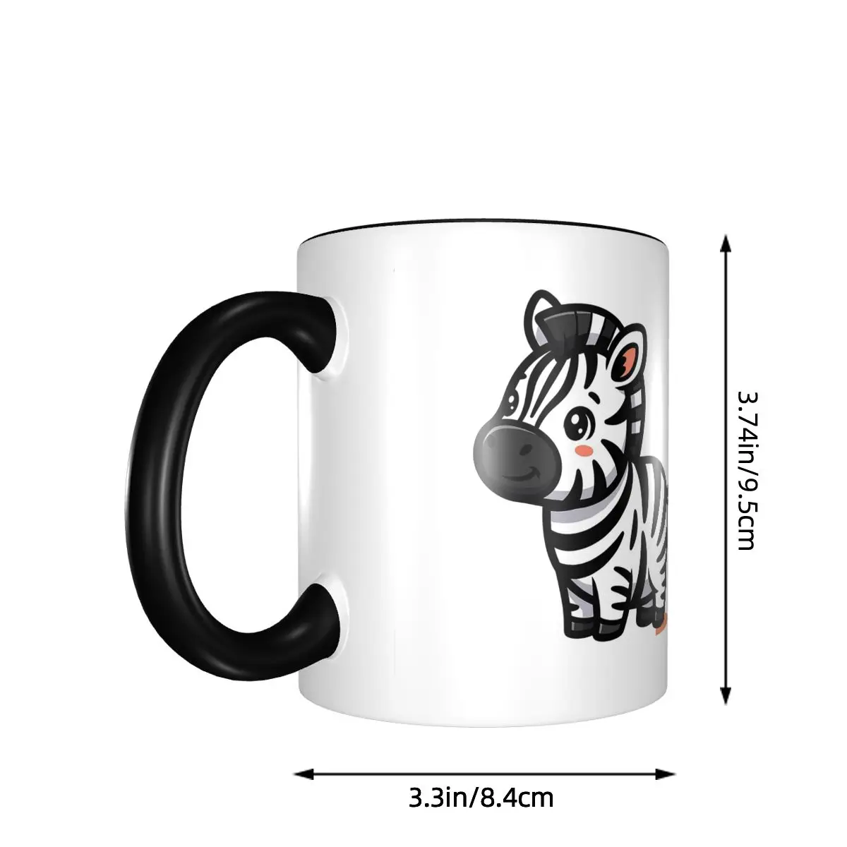 Cute Cartoon Baby Zebra Smiling Mug Funny Ceramic Coffee Cups Tea Mugs Milk Cup Drinkware Gift for Woman Man
