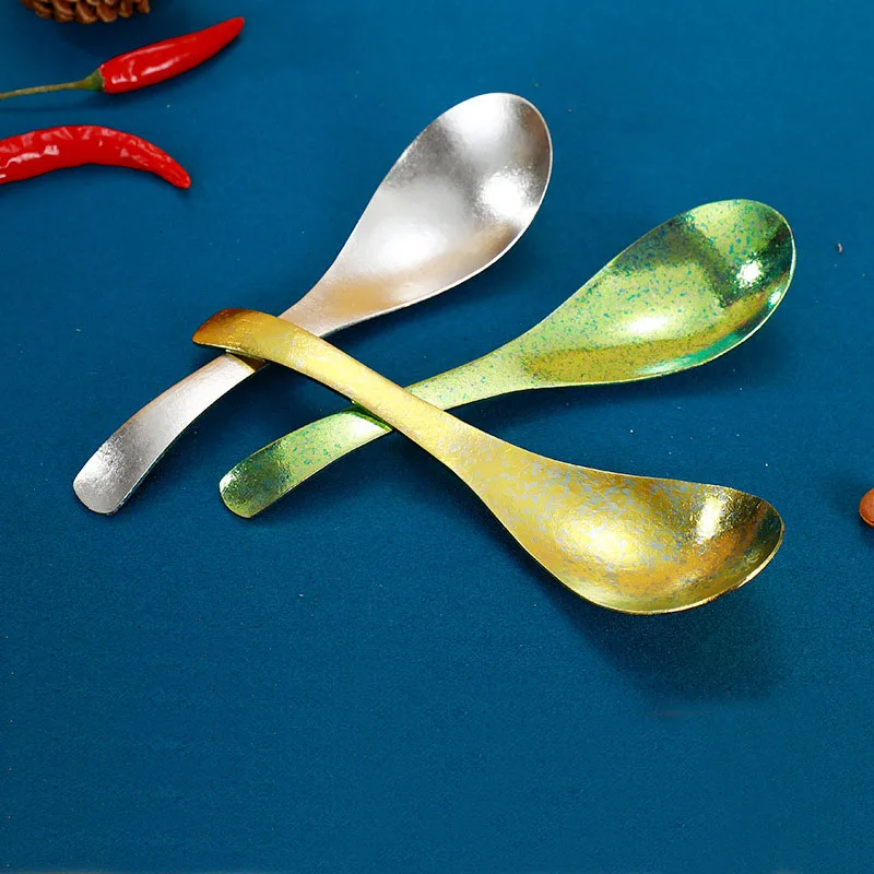 Pure Titanium Soup Spoons For Home Outdoor camping,Antibacterial,Anti-mold,Lightweight And Shock-resistant,Portable Tableware