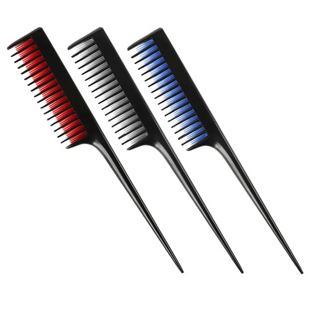 3Pcs Hairdressing Combs Long Handle Tip Tail Style Combs for Curly Hair Smooth Gliding Gentle Detangling Minimizes Breakage