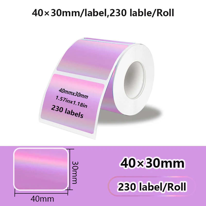 50x50 Neuer Thermo-Etikettendrucker Aufkleber Selbstklebender Farblaser-Thermopapieranzug für Phomemo M110 M200 M120 E210 Etikettendrucker
