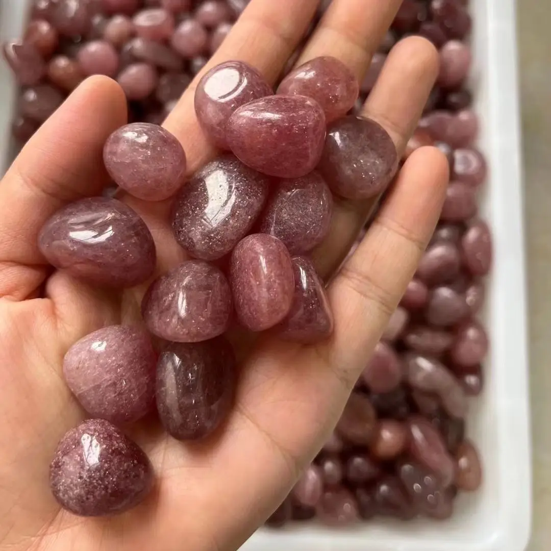 

1000g/bag Natural Red Strawberry Crystal Tumbled Bulk Healing Mineral Specime Gemstones Raw Aquarium Natural Stones and Minerals