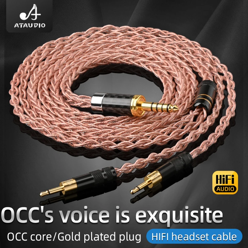 ATAUDIO Hifi Headphone Cable 8 Shares High Quality OCC Core HD700  Noise-free Cable for HD700 HE400i