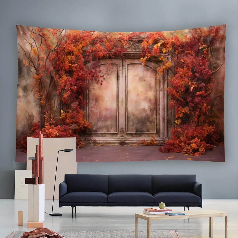 Bohemian 3D Stone Wall Window Print Home Decoration Tapestry - Bedroom & Living Room Wall Hanging Artistic Background Cloth