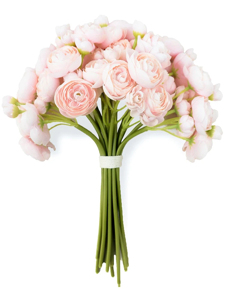 6 Stück Ranunkeln Künstliche Blumen DIY Blumenstrauß Bulk Fake Blumen Hochzeitsarrangements Brautparty Dekor Home Room Dekorationen