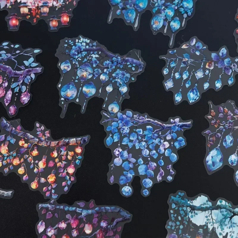 16 sztuk artykuły papiernicze Retro lampa naftowa naklejki latarnie księga gości wycięte materiały dekoracyjne opakowanie 159*104mm naklejki amerykańskie