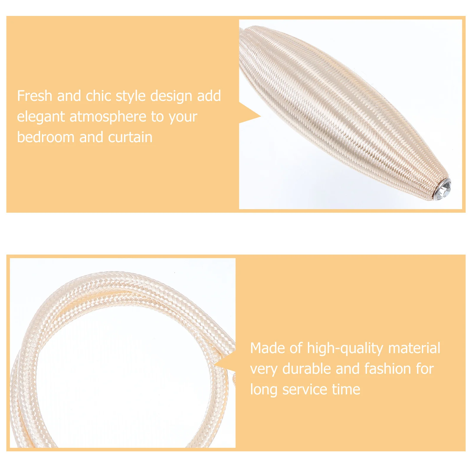 

2pcs Simple Chic Curtain Tieback Flexible Decorative Strap For Home Window Kitchen Living Room Coffee Shop Decor