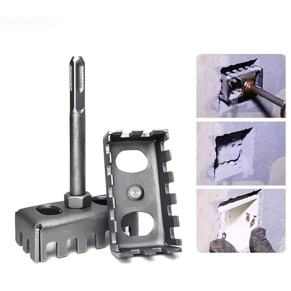 Abridor de agujeros de taladro cuadrado, martillo eléctrico, expansión de agujeros, fontanero, electricista, instalación de ranuras de pared, accesorios de herramientas de enchufe