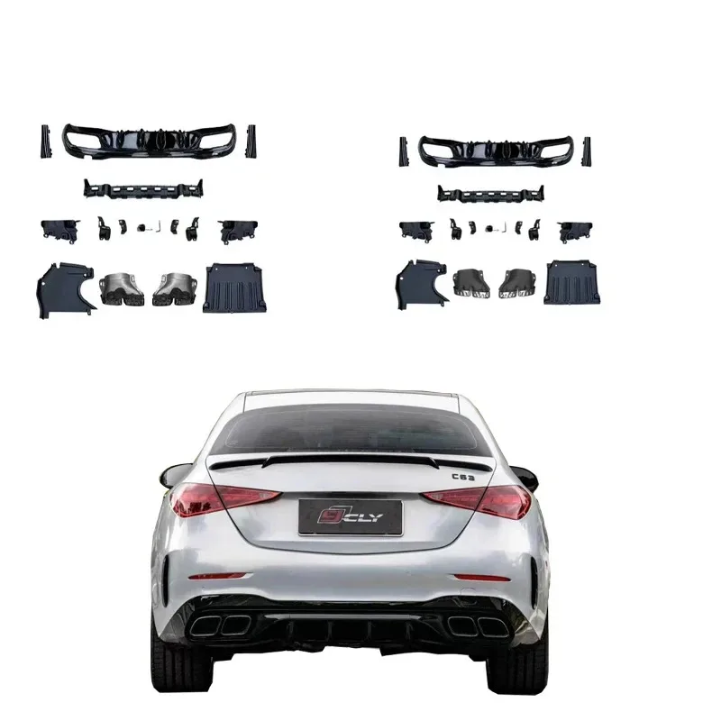 

Flash Sale ! For C-Class 22-24 W206 Upgr C63 Black Silver Color Diffuser With Exhaust Pipe