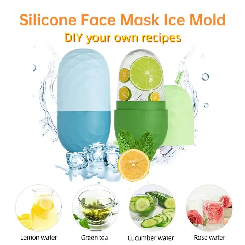 Ice Roller For Face & Eye Face Massage Silicone Ice Mold For Face Beauty Firming Relief Facial Massager Reusable Skin Care Tool