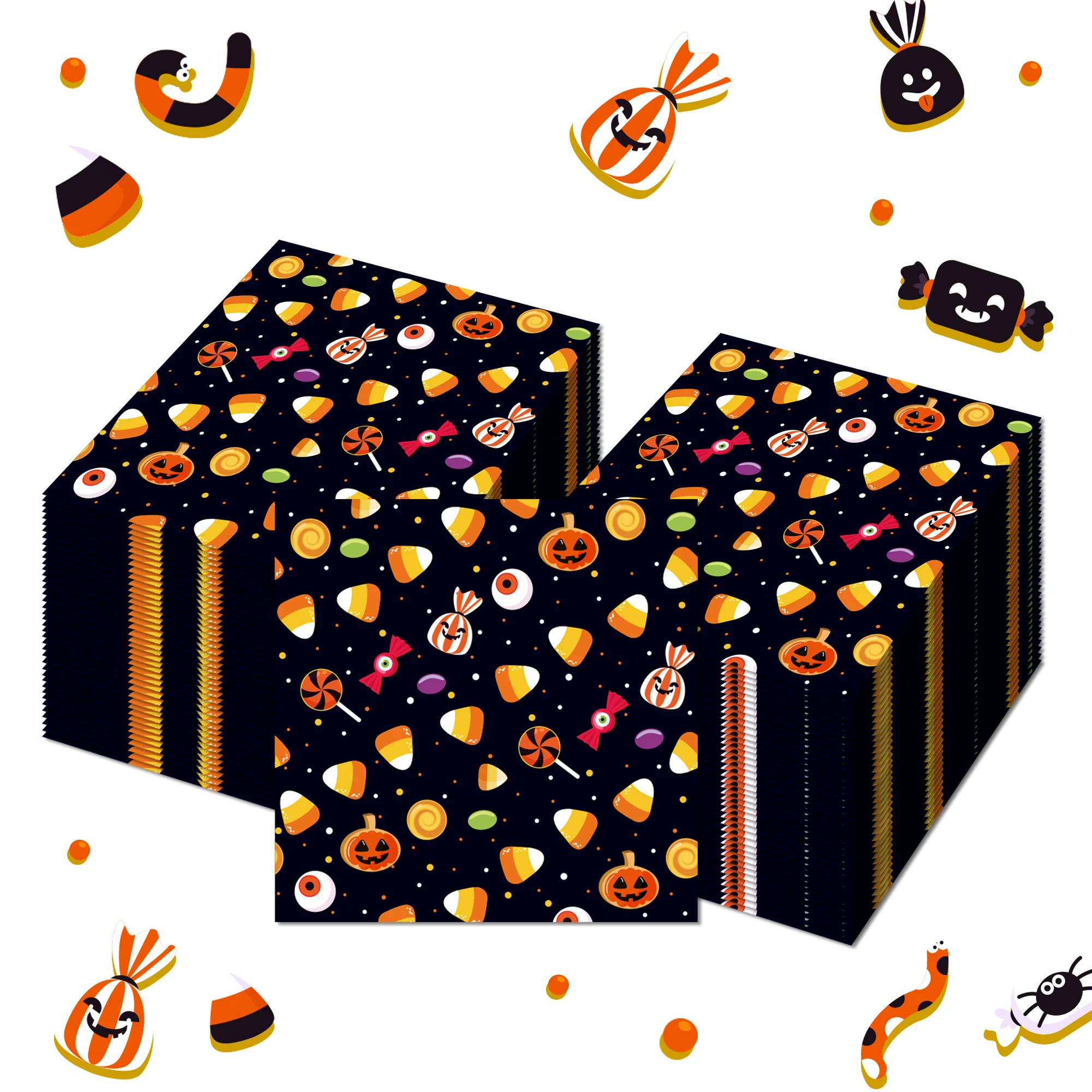20/40 Stück Halloween-Party-Servietten, Skelett-Spinnen-Papierservietten für Halloween-Tischdekoration, Partyzubehör – Detail 12