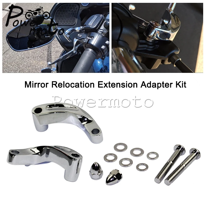

Motorcycle Aluminum Mirror Relocation Extension Adapter Kit For Harley CVO Softail Breakout FXSB Fat Bob Low Rider FXDL Custom