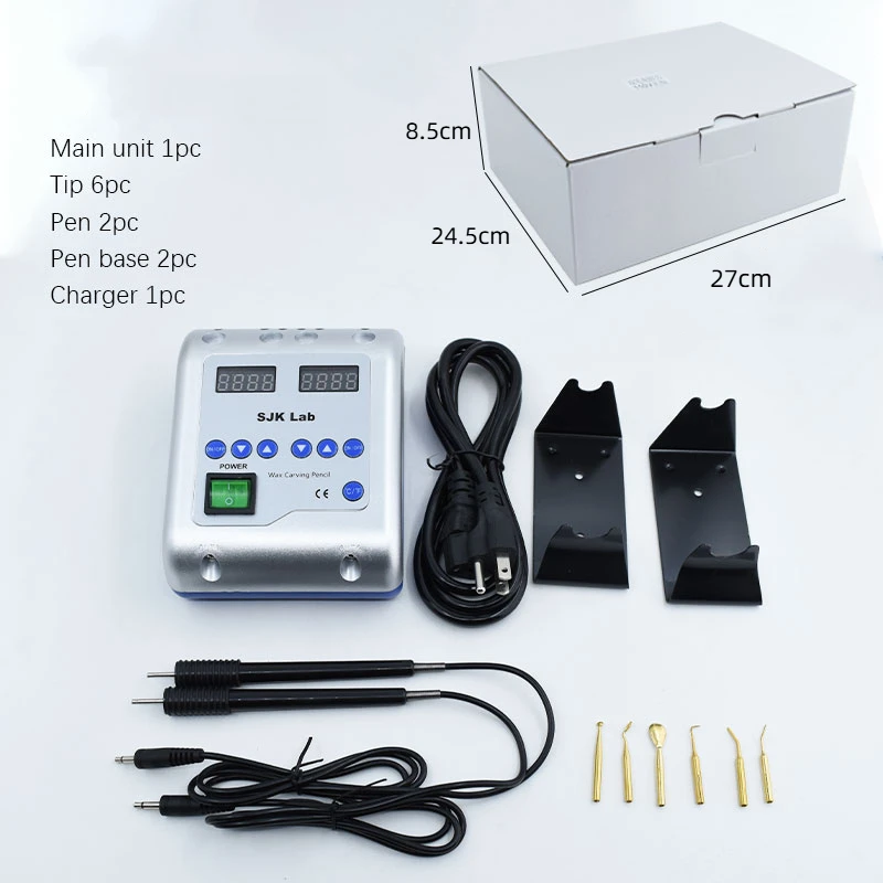 Электрический восковой нож SJK Lab с 6 восковыми наконечниками + 2 ручками, стоматологические инструменты, стоматологическое оборудование