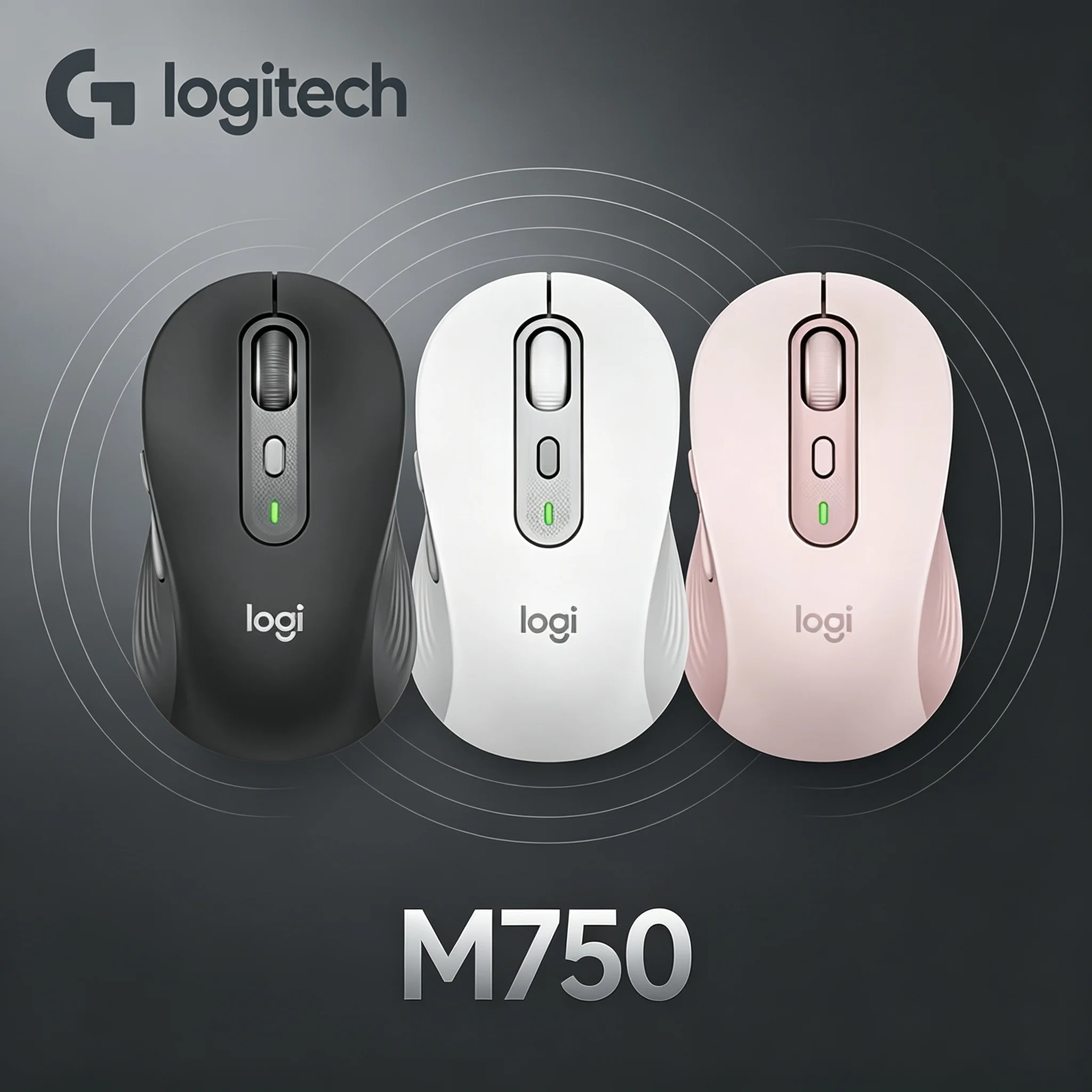Comfort Curved Grip Logitech M750 Wireless Bluetooth Mice,6 Custom Buttons,Long Battery Life Dual‑Connect Mode For Home Office C