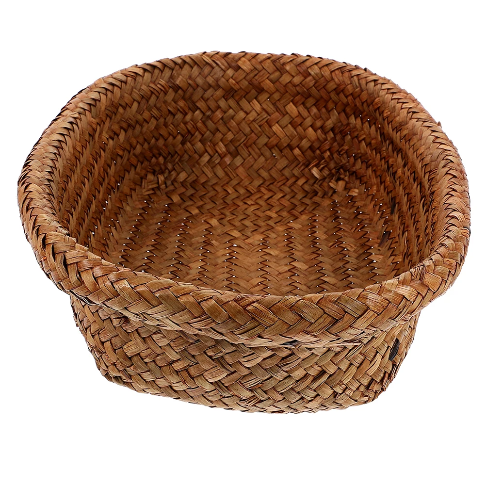 

Large Picnic Basket Woven Straw Storage Decorative Fruit Tray Home Restaurant Outdoor Multifunctional Kitchen Bar