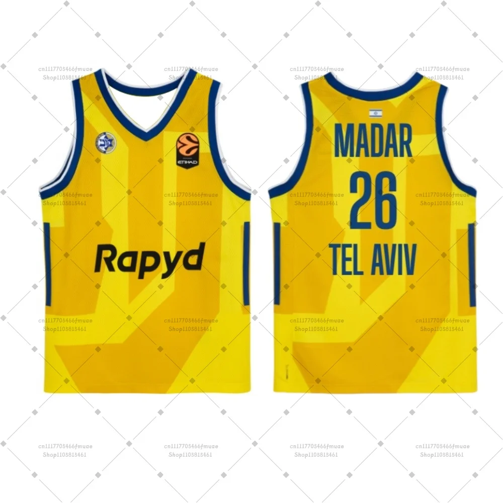 Maccabi Tel Aviv Madar #26 Theis #23 Basketball Jersey Adult Men Women Vest Kids Training Uniform Israeli 26/27 LSraeli Tank Top