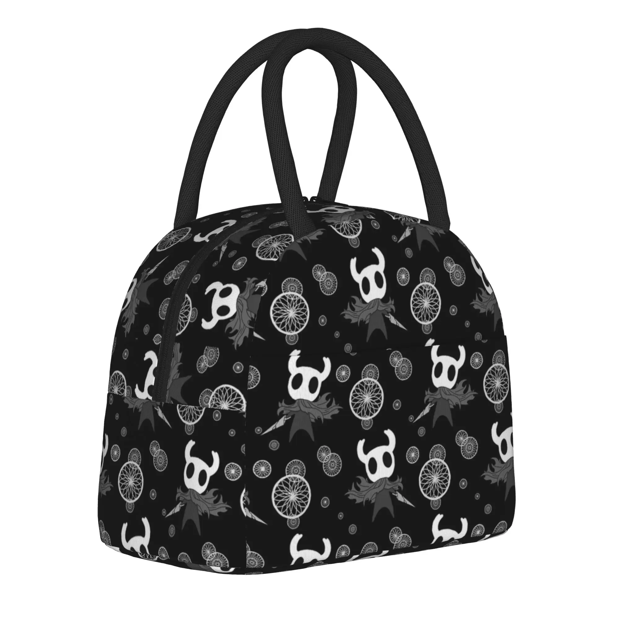 Hollow Knight Insulated Lunch Bag Portable Game Cartoon Reusable Thermal Bag Tote Lunch Box Beach  Travel Bento Pouch