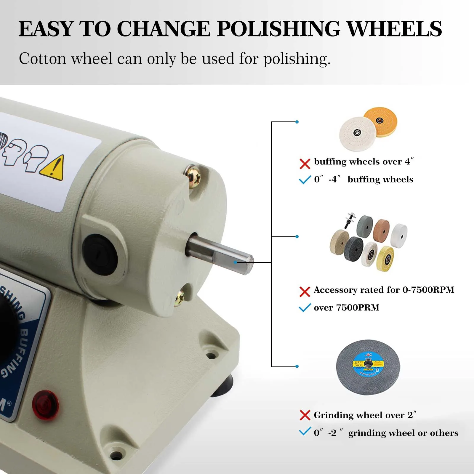 DIY Jade Jewelry Metal Tabletop Polisher - Double-Head Grinding Machine with Adjustable Speed