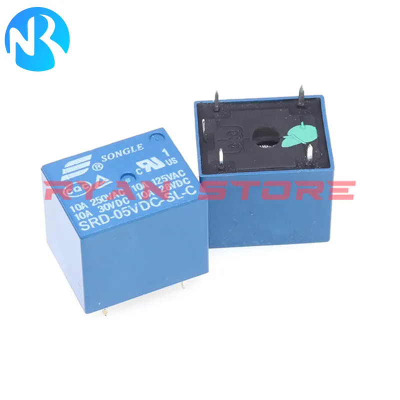 5PCS 100% New Power Relay SRD-03V 05V 06 09V 12V 18V 24V 48VDC-SL-A SL-C 4Pin / 5Pin SRD-05VDC-SL-A C SRD-12VDC-SL-C A 10A 25VDC