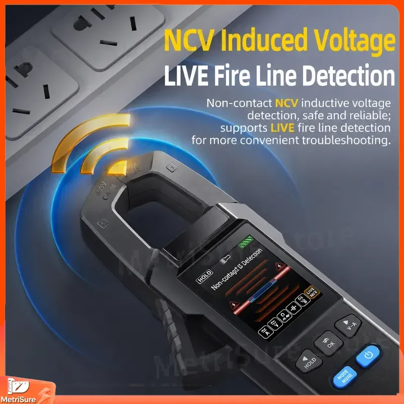 Digital Clamp Meter 10000 Counts AC DC Current Tester 600A Multimeter with USB Charging Digital Electrical Testing Tool for