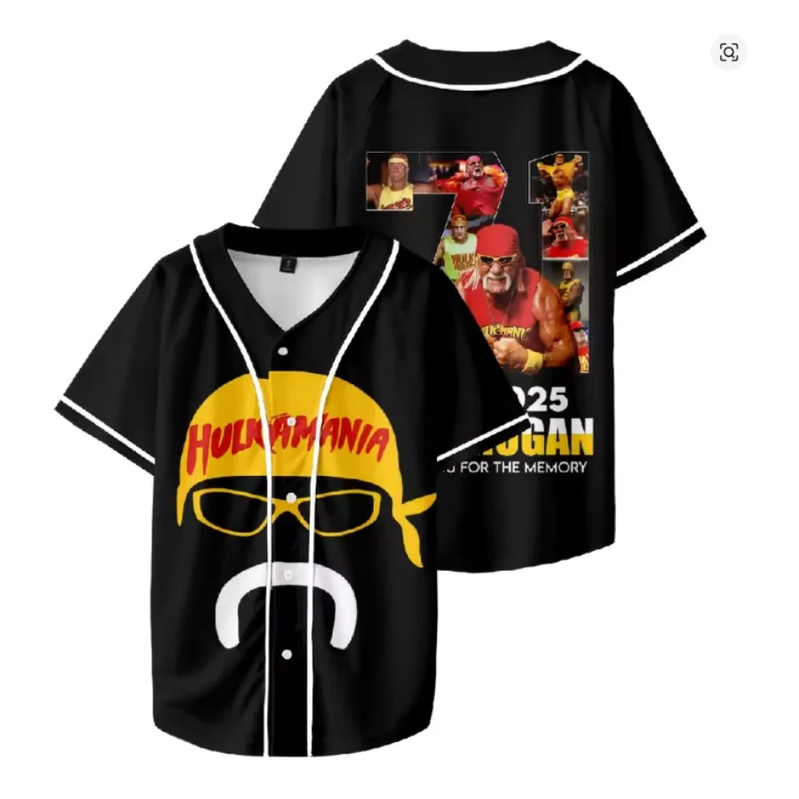 

Hulk Hogan Hulkamania футболка с коротким рукавом бейсбольный трикотаж уличная бейсбольная форма в стиле хип-хоп повседневная спортивная одежда модная одежда