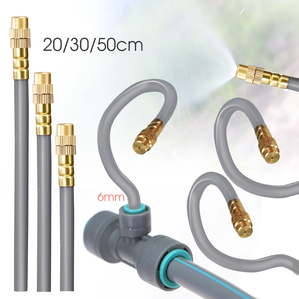 Image of 360/50cm OD-6mm ° freie Biege messing düse Schnell kupplung einstellbarer Sprüh sprinkler für Gartennebel-Bewässerungs system