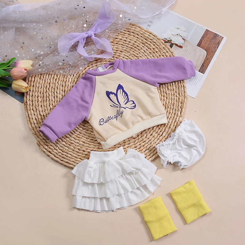 Reborn Baby Clothes for 55cm Reborn Doll 21inch Cute Girl Doll Clothes DIY Children Toys Dolls Accessories Kids Christmas Gifts