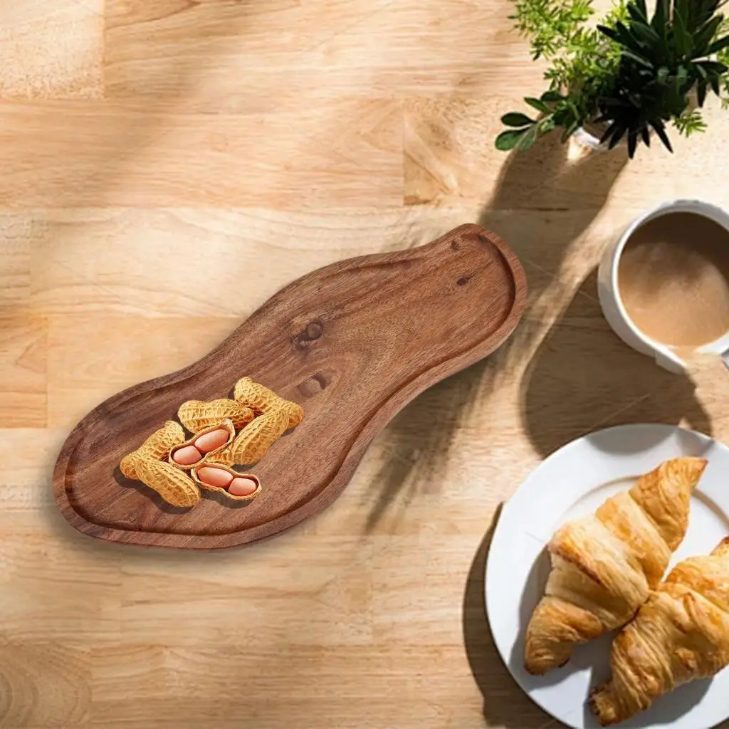 Elegant Wooden Platter Multipurpose Serving Tray Stylish Decorative Tray for Festive Party Entertaining
