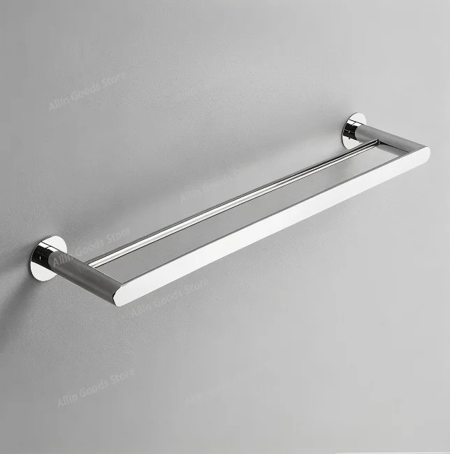 All-copper punched wall-mounted towel rack set for bathroom storage rack