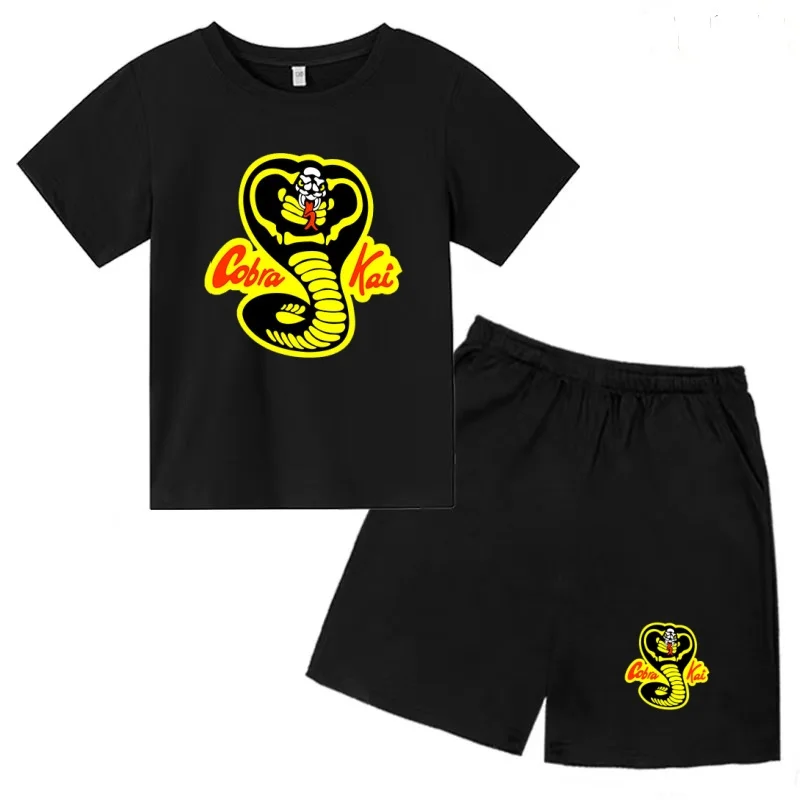 

Kids Snake Armor T-shirt+Shorts Summer Coat Round Neck Clothing Fashion Boy Girl Toddler 3-12Yrs Sports Short-sleeved Casual Set