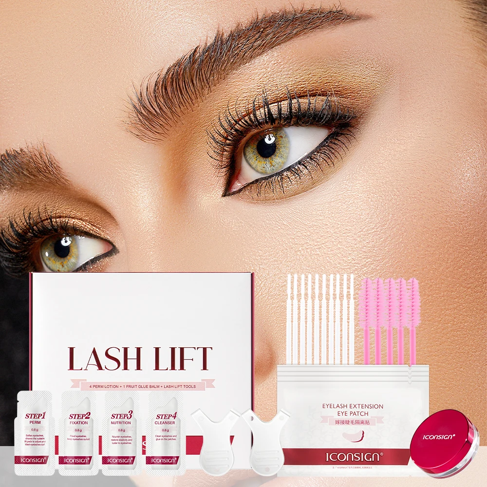 ICONSIGN กาวบาล์ม Lash Lift Kit Professional ซองกระเป๋าขนตายก Perming Lashes เครื่องมือแต่งหน้าชุดของขวัญ Dropshipping