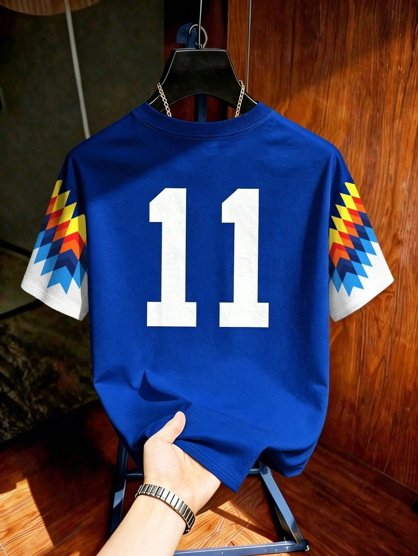2026 New Round badges embellishment, fine contrasting color stitching, men's and women's casual sports T-shirts