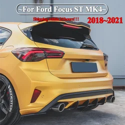 For Ford Focus ST MK4 2018-2021 Car Rear Bumper Diffuser Lip Rear Side Splitters Spoiler Lip Guard Body Kits Accessories Tuning