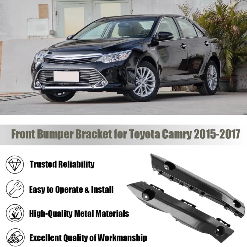 New 1 Pair Front Left Right Bumper Bracket For Toyota Camry 2015 2016 2017 Bumper Fender Support Beam 52535-06190 52536-06190