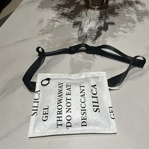 Simulated Desiccant Women Bag Dupont Paper Shoulder Bags 2024 Fashion Letter White Small Crossbody Bag Chest Bag Purse Phone - Image 5