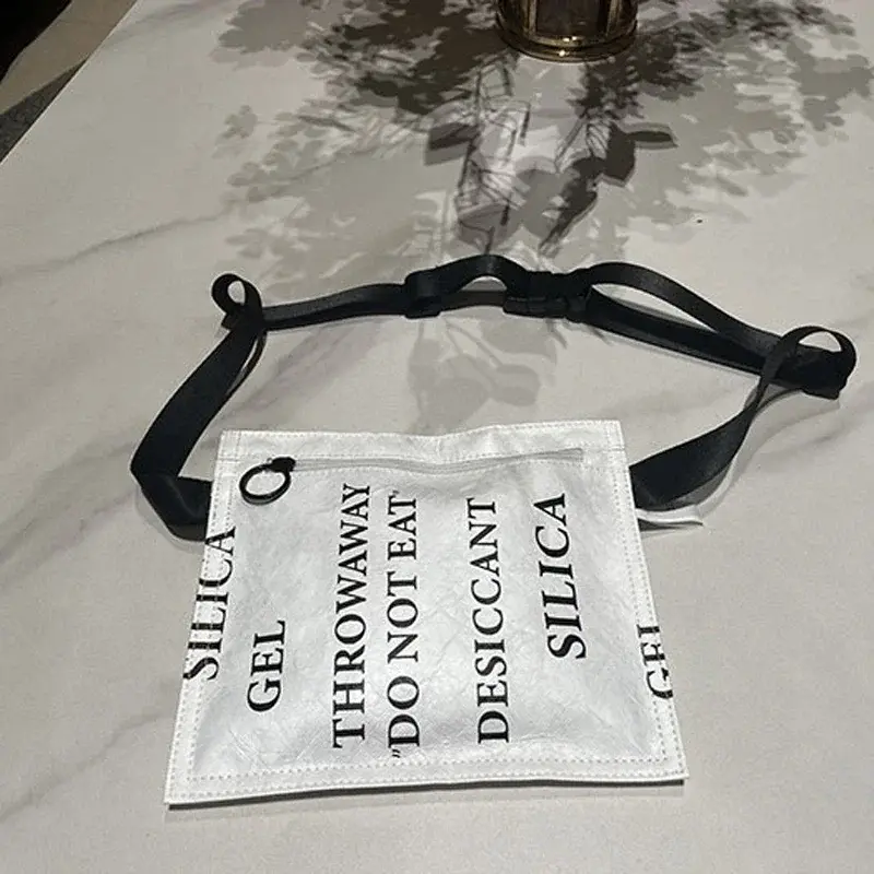 Simulated Desiccant Women Bag Dupont Paper Shoulder Bags 2024 Fashion Letter White Small Crossbody Bag Chest Bag Purse Phone - Image 5