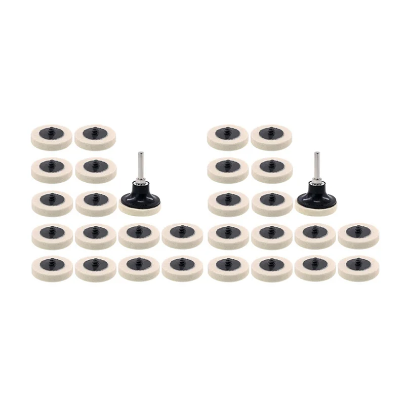 

ABMS-32 шт. 2-дюймовый тканевый диск для полировки, полировальные подушечки, держатель диска для колес с хвостовиком 1/4 дюйма для очистки, полировки, шлифовки