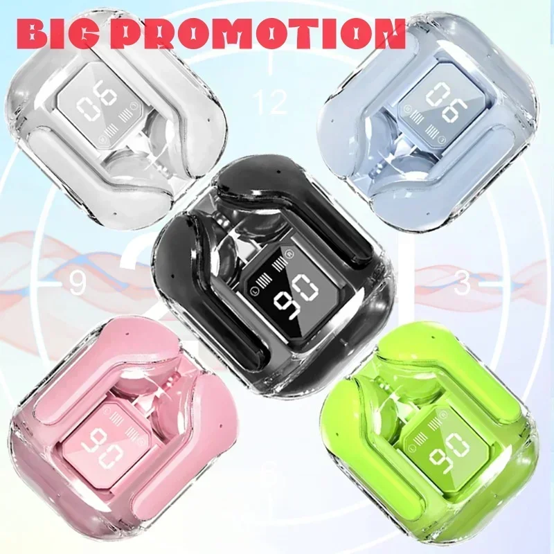 Wireless Earphones Transparent Charging Box Design Touch Control Headset TWS Headphones HiFi Stereo HD Call Earbuds